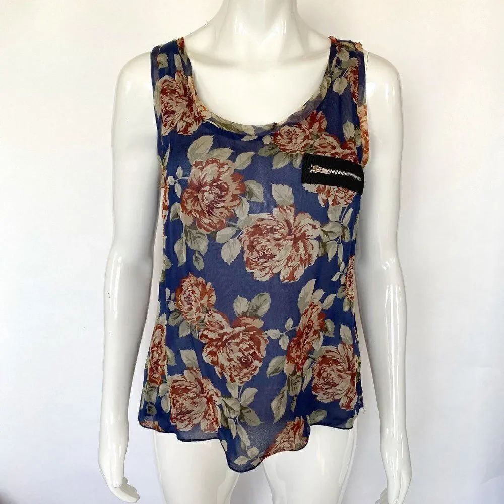Alisha Levine for Coop Floral Flowy Silk Tank Top